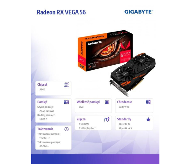 Gigabyte Radeon RX Vega 56 Gaming OC 8GB HBM2 - 403815 - zdjęcie 2